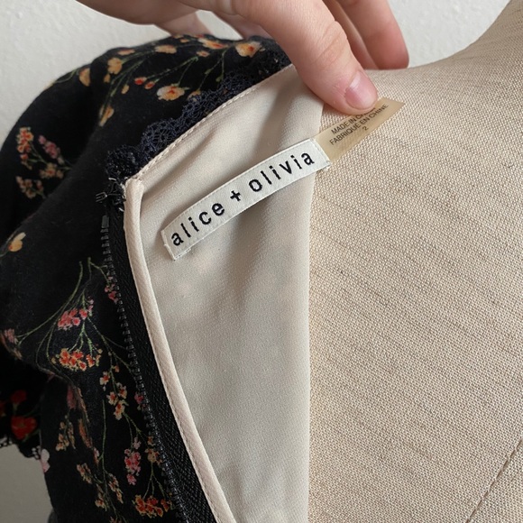 Alice and Olivia black floral mini dress - Picture 4 of 4